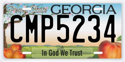 GA license plate CMP5234