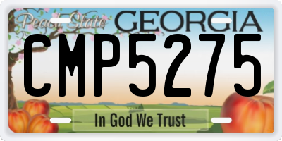 GA license plate CMP5275