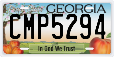 GA license plate CMP5294