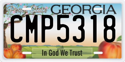 GA license plate CMP5318