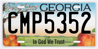 GA license plate CMP5352