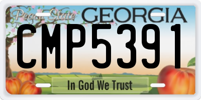 GA license plate CMP5391