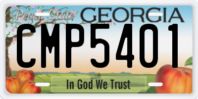 GA license plate CMP5401