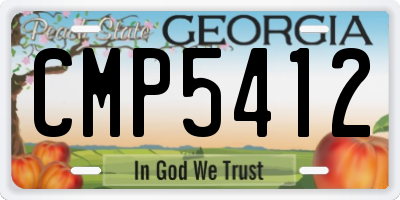 GA license plate CMP5412
