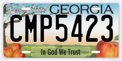 GA license plate CMP5423