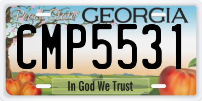 GA license plate CMP5531