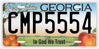 GA license plate CMP5554
