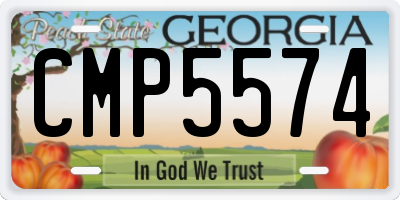 GA license plate CMP5574