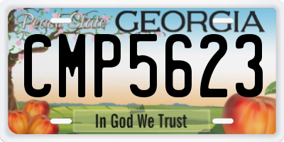 GA license plate CMP5623