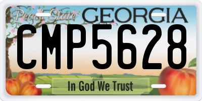 GA license plate CMP5628