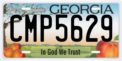 GA license plate CMP5629