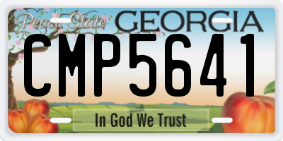 GA license plate CMP5641