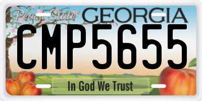 GA license plate CMP5655