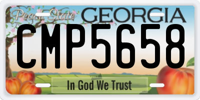 GA license plate CMP5658
