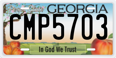 GA license plate CMP5703
