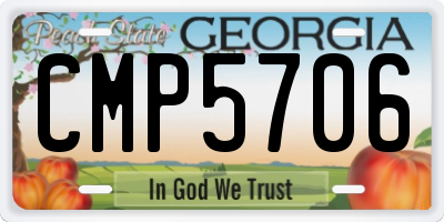 GA license plate CMP5706