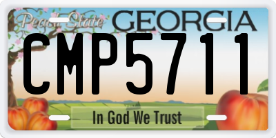 GA license plate CMP5711