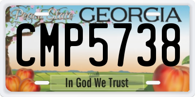 GA license plate CMP5738