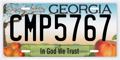 GA license plate CMP5767