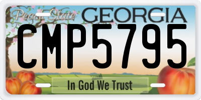 GA license plate CMP5795