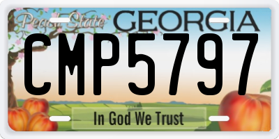 GA license plate CMP5797