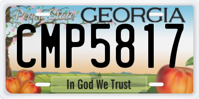 GA license plate CMP5817
