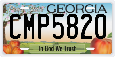 GA license plate CMP5820