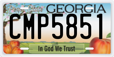 GA license plate CMP5851