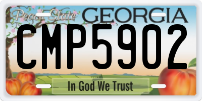 GA license plate CMP5902