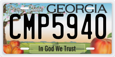 GA license plate CMP5940