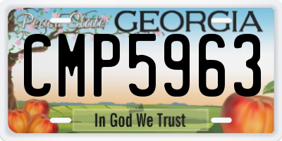 GA license plate CMP5963