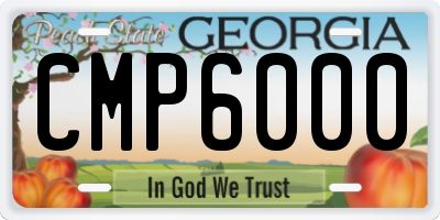 GA license plate CMP6000