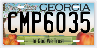 GA license plate CMP6035