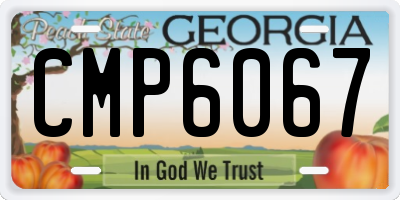 GA license plate CMP6067