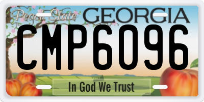 GA license plate CMP6096
