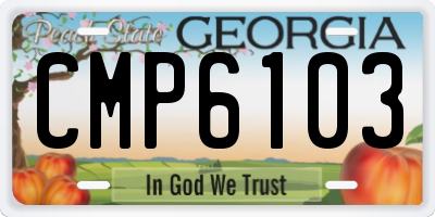 GA license plate CMP6103