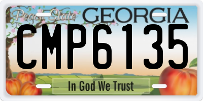 GA license plate CMP6135
