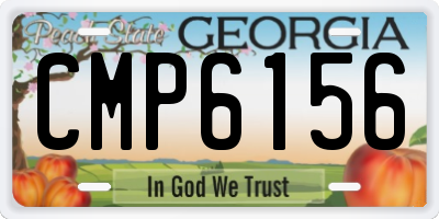 GA license plate CMP6156