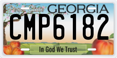 GA license plate CMP6182