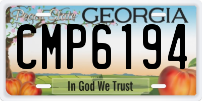GA license plate CMP6194