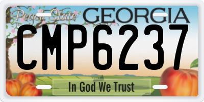 GA license plate CMP6237