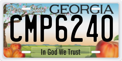 GA license plate CMP6240