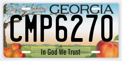 GA license plate CMP6270