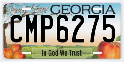 GA license plate CMP6275