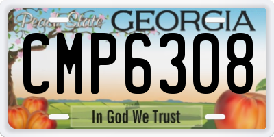 GA license plate CMP6308