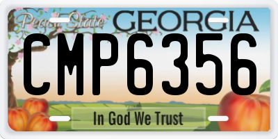GA license plate CMP6356
