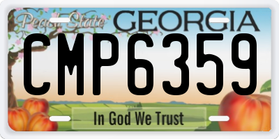 GA license plate CMP6359