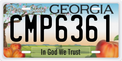 GA license plate CMP6361