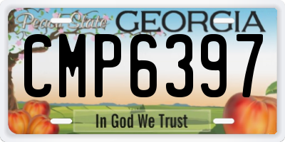 GA license plate CMP6397