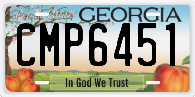 GA license plate CMP6451